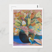 Australische Rosella & Wildblumen Card Postkarte (Vorne/Hinten)
