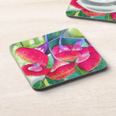 Australische Rot Blütengummi Aquarellkunst Getränkeuntersetzer (Linke Seite)