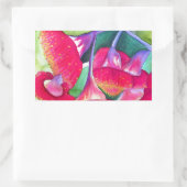 Australische Rot Blütengummi Aquarellkunst Rechteckiger Aufkleber (Tasche)