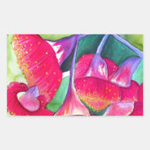Australische Rot Blütengummi Aquarellkunst Rechteckiger Aufkleber (Vorderseite)