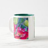 Australische Rot Blütengummi Aquarellkunst Zweifarbige Tasse (Vorderseite Links)