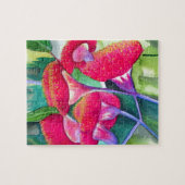 Australische rote blühende gumnuts Aquarellkunst Puzzle (Horizontal)