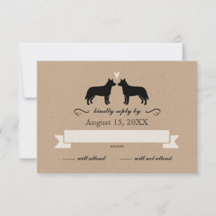 Australische RSVP-Reaktion bei Hunden mit Hochzeit RSVP Karte