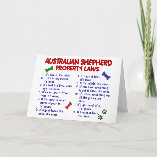 AUSTRALISCHE SCHÄFER Eigentums-Gesetze 2 Karte (Vorderseite)