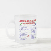 AUSTRALISCHE SCHÄFER Eigentums-Gesetze 2 Mattglastasse (Links)