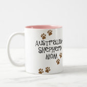 Australische Schäfer-Mama Zweifarbige Tasse (Links)