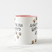 Australische Schäfer-Mama Zweifarbige Tasse (Mittel)