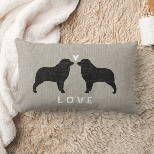 Australische Schäfer-Silhouette-Liebe Lendenkissen (Decke)