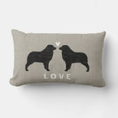 Australische Schäfer-Silhouette-Liebe Lendenkissen (Vorderseite)