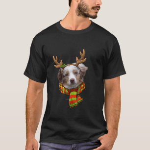 Australische Schäferhund Dog Reindeer Weihnachtsfa T-Shirt