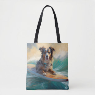 Australische Schäferhund-Strand-Surfing-Malerei Tasche