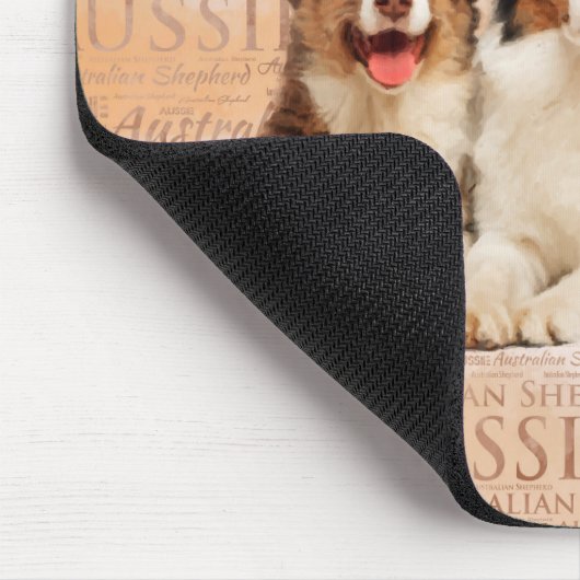 Australische Schäferhunde auf Wort-Wolke 1 Mousepad (Ecke)