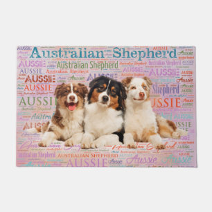 Australische Schäferhunde auf Wort-Wolke 2 Fußmatte