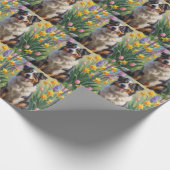 Australische Schäferhunde Dog Spring Blumen Malere Geschenkpapier (Ecke)