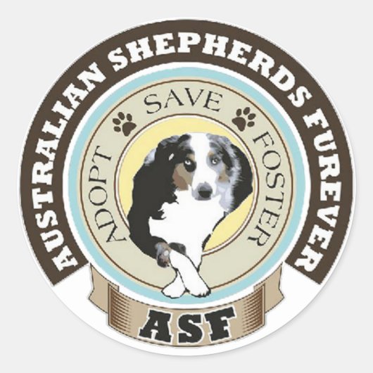 Australische Schäferhunde Furever Logo Rundaufkleb Runder Aufkleber (Vorderseite)