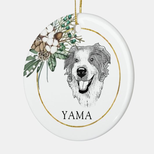 Australische Schäferhunde Hand Zeichne Personalisi Keramik Ornament (Links)