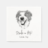 Australische Schäferhunde Hand Zeichne Personalisi Serviette (Vorderseite)