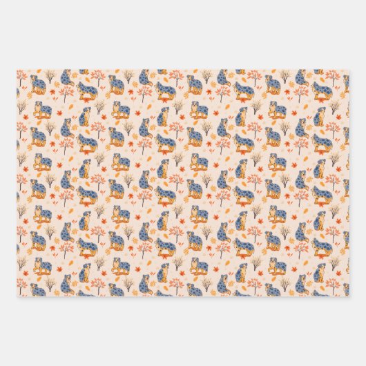 Australische Schäferhunde Herbst verlässt Bushes M Geschenkpapier Set (Vorderseite 3)