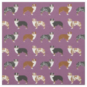 Australische Schäferhunde lila Stoff (Muster)