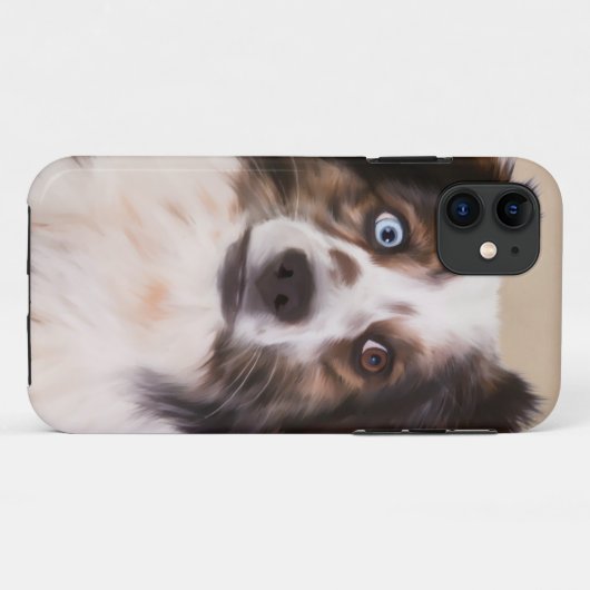 Australische Schäferhunde - Ölgemälde Case-Mate iPhone Hülle (Rückseite (Horizontal))