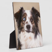 Australische Schäferhunde - Ölgemälde Fotoplatte (Seite)