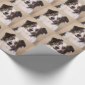 Australische Schäferhunde - Ölgemälde Geschenkpapier (Ecke)