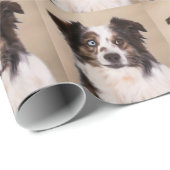 Australische Schäferhunde - Ölgemälde Geschenkpapier (Rolleneckpunkt)