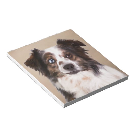 Australische Schäferhunde - Ölgemälde Notizblock (angewinkelt)