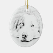 Australische Schäferhundekunst Keramikornament (Rechts)