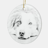 Australische Schäferhundekunst Keramikornament (Links)