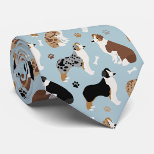 Australische Schäferknochen und Paws Blue Krawatte