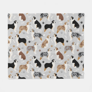 Australische Schäferknochen und -paws Fleece Blan