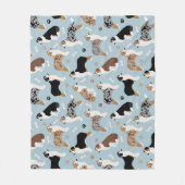 Australische Schäferknochen und -paws Fleecedecke (Vorderseite)