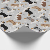 Australische Schäferknochen und -paws Geschenkpapier (Ecke)