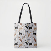 Australische Schäferknochen und Paws Gray Tote Bag Tasche (Vorderseite)