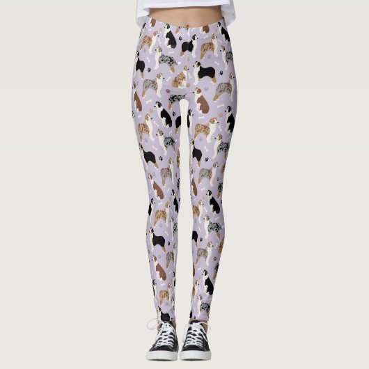 Australische Schäferknochen und -paws Leggings (Vorderseite)