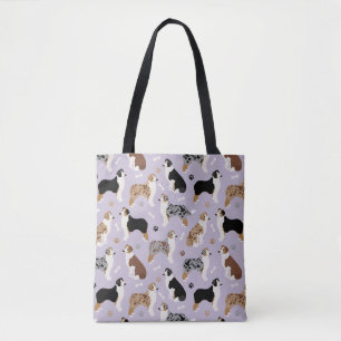 Australische Schäferknochen und -paws Lila Tasche