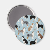 Australische Schäferknochen und -paws Magnet (Vorderseite/Rückseite)