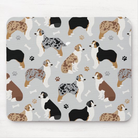 Australische Schäferknochen und -paws Mousepad (Vorne)
