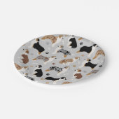 Australische Schäferknochen und -paws Pappteller (Schrägansicht)