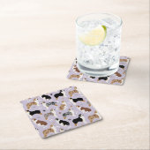 Australische Schäferknochen und -paws Rechteckiger Pappuntersetzer (Vor Ort)