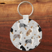 Australische Schäferknochen und -paws Schlüsselanhänger (Vorderseite)