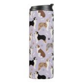 Australische Schäferknochen und -paws Thermosbecher (Nach links gedreht)