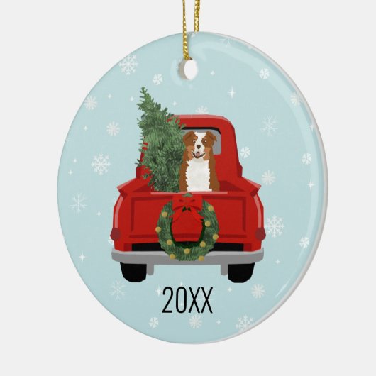 Australische Schepherdfarbe Keramik Ornament (Links)