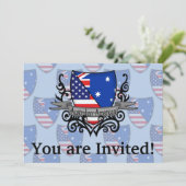 Australische Schildflagge Einladung (Stehend Vorderseite)