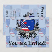 Australische Schildflagge Einladung (Vorne/Hinten)