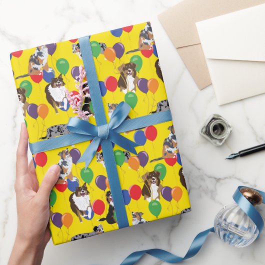 Australische Shelpherie und Party Balloons Geschenkpapier (Schenken)