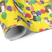 Australische Shelpherie und Party Balloons Geschenkpapier (Rolleneckpunkt)