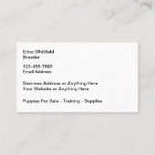 Australische Shephard Dog Breeder Business Cards Visitenkarte (Rückseite)