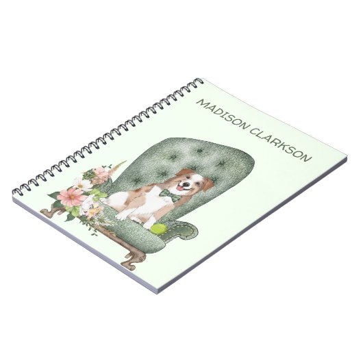 Australische Shepherd auf Stuhl-Notebook Notizblock (Linke Seite)